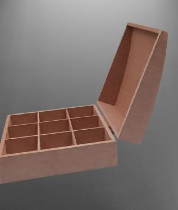 Hobi 90032 Dekoratif Model Bombeli Bölmeli Makyaj Kutu Ahşap HAM MDF El Yapımı - 2