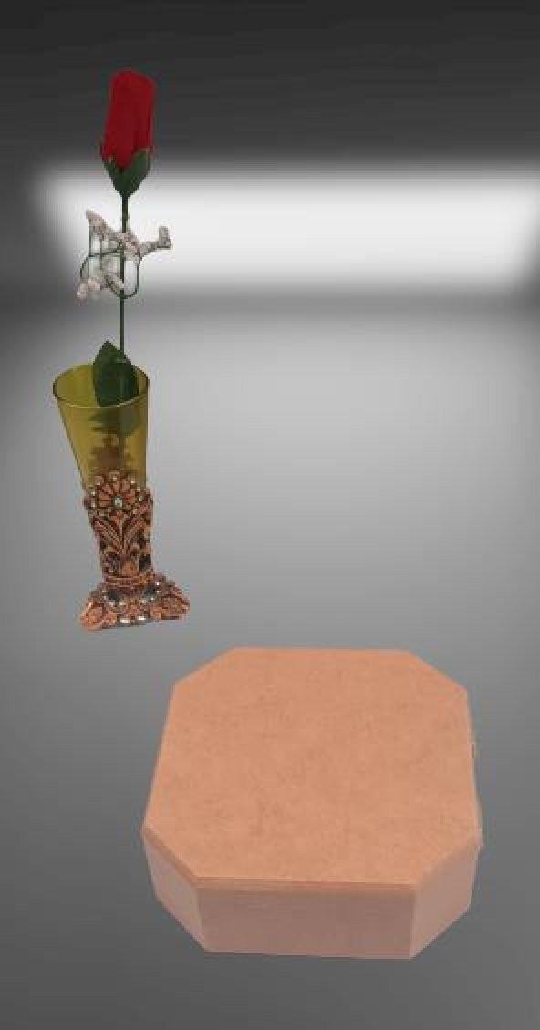 Hobi 90031 Dekoratif Model Öğrenci Kutusu Altıgen Ahşap HAM MDF El Yapımı - 7