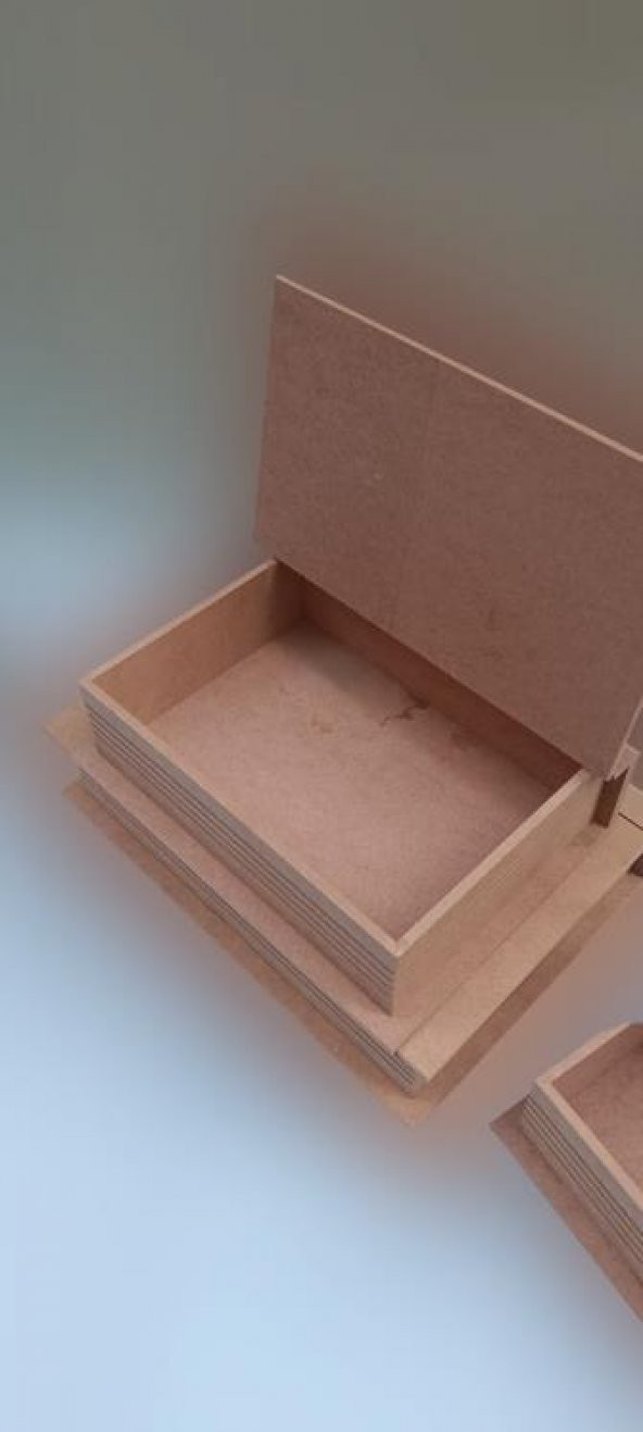 Hobi 90033 Dekoratif Model Üçlü Takı Kutusu Ahşap HAM MDF El Yapımı - 6