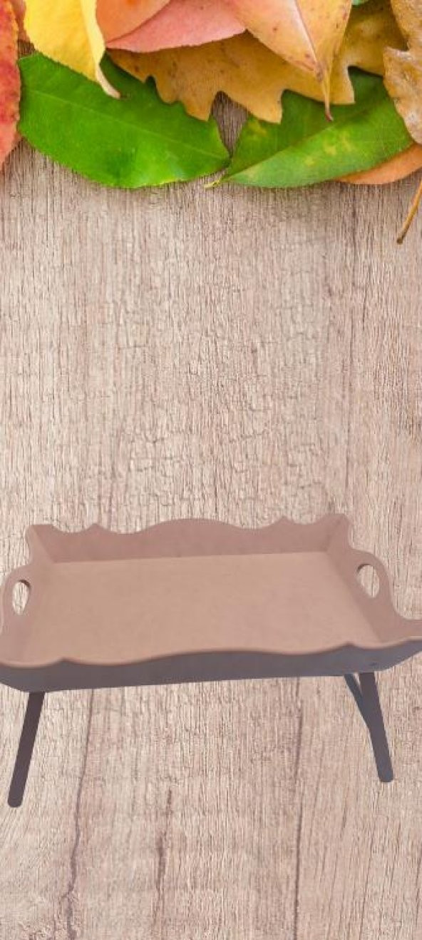 Hobi 90036 Dekoratif Tepsi Ayaklı Şımarık Model HAM Ahşap MDF El Yapımı - 4