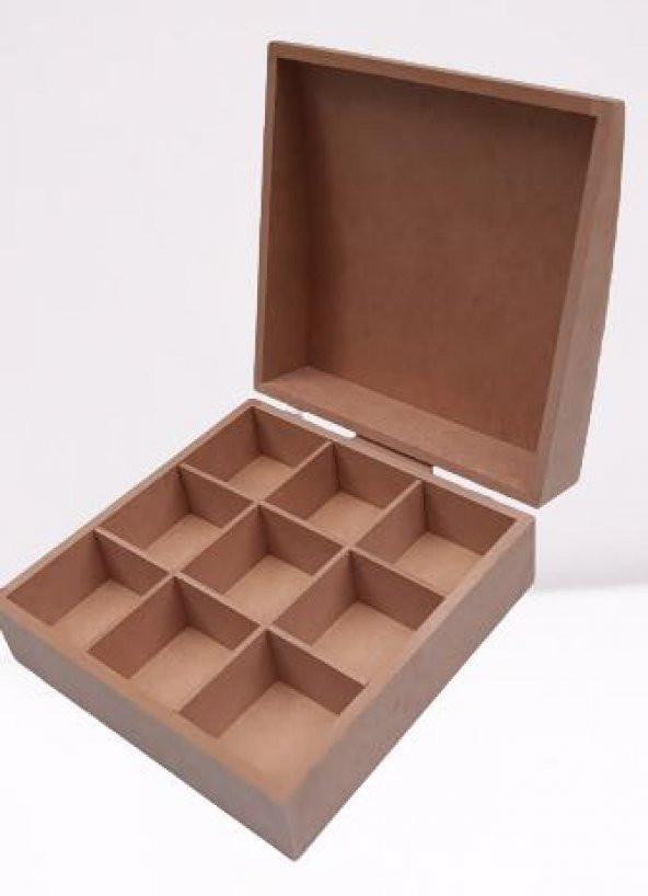 Hobi 90032 Dekoratif Model Bombeli Bölmeli Makyaj Kutu Ahşap HAM MDF El Yapımı - 5