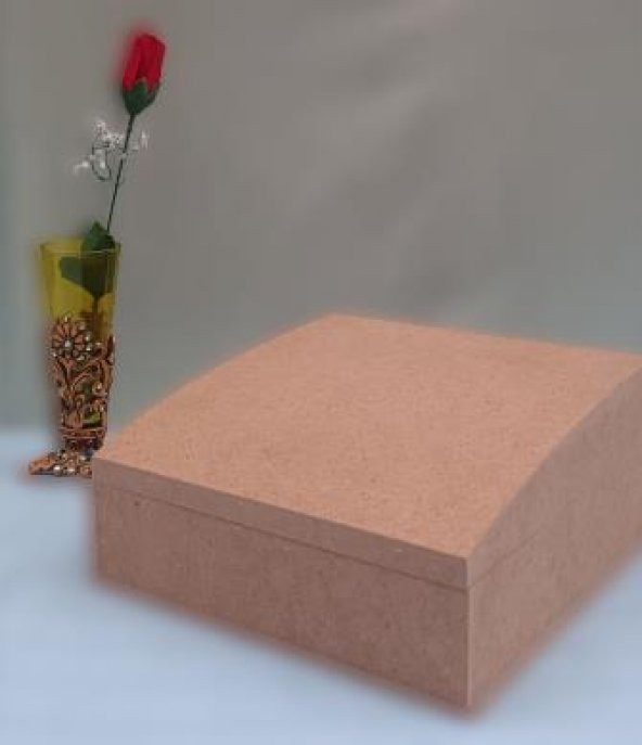 Hobi 90032 Dekoratif Model Bombeli Bölmeli Makyaj Kutu Ahşap HAM MDF El Yapımı - 7