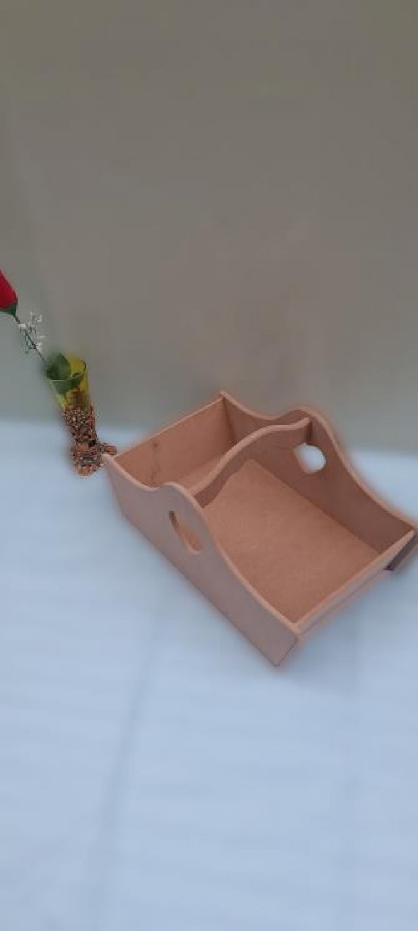 Hobi 90041 Dekoratif Sepet HAM Model cnc kesim Ahşap MDF El Yapımı - 8