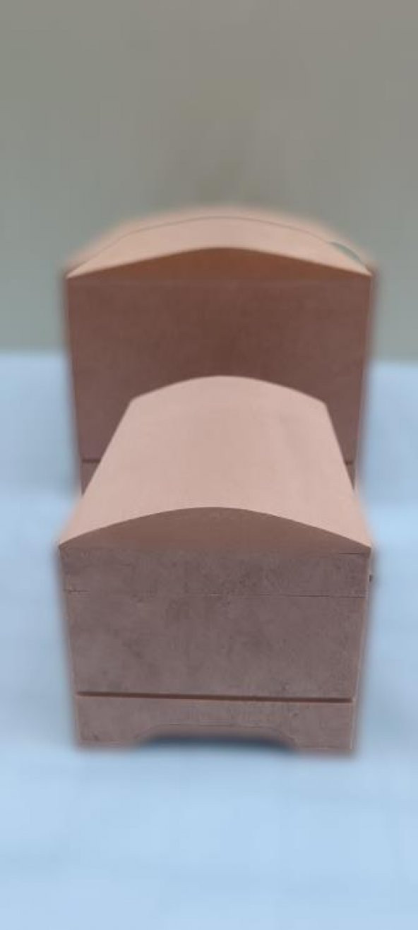Hobi 90042 Dekoratif Sandık Seti Model Mini İkili HAM Ahşap MDF El Yapımı - 4