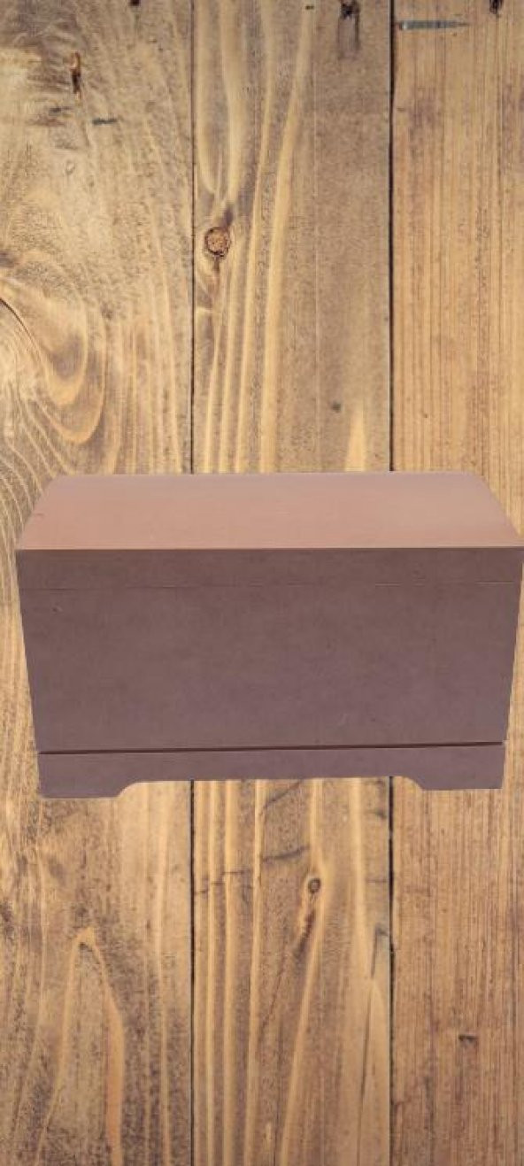 Hobi 90042 Dekoratif Sandık Seti Model Mini İkili HAM Ahşap MDF El Yapımı - 6