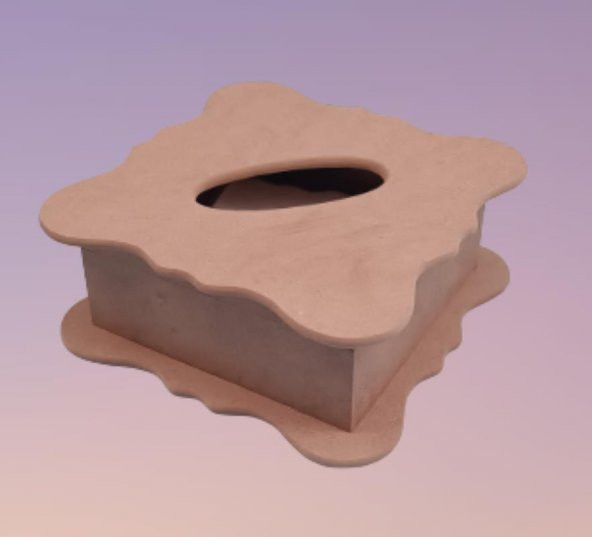 Hobi 90051 Dekoratif Model Peçetelik Kutu HAM Ahşap MDF El Yapımı - 3