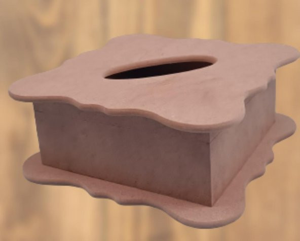 Hobi 90051 Dekoratif Model Peçetelik Kutu HAM Ahşap MDF El Yapımı - 4