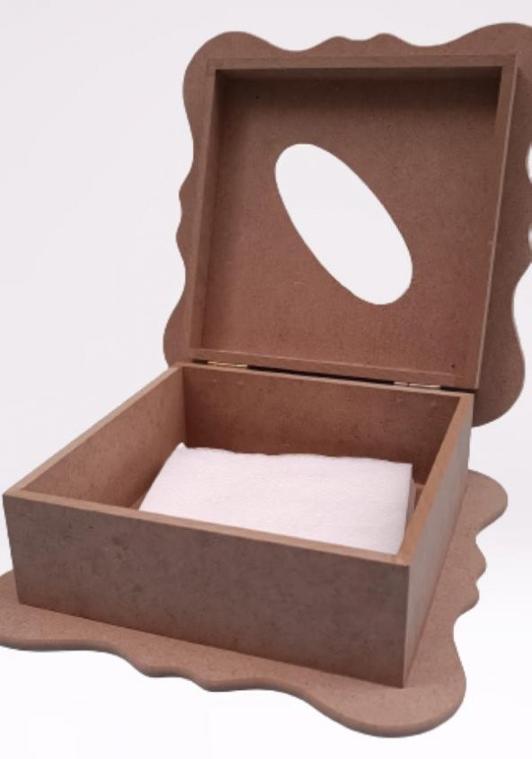 Hobi 90051 Dekoratif Model Peçetelik Kutu HAM Ahşap MDF El Yapımı - 8