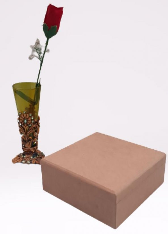 Hobi 90052 Dekoratif Model Öğrenci Ve Makyaj Kutu Ahşap MDF HAM El Yapımı - 8