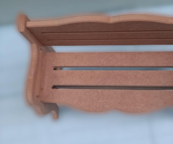 Hobi 90054 Dekoratif Model BanK Tipi Havluluk HAM Ahşap MDF El Yapımı - 3