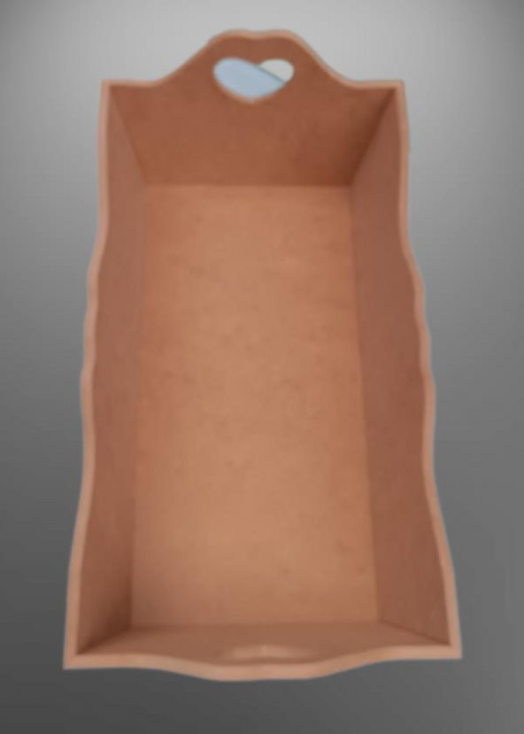 Hobi 90056 Dekoratif Model Ekmek Tepsisi Ahşap MDF Kalpli El Yapımı - 2