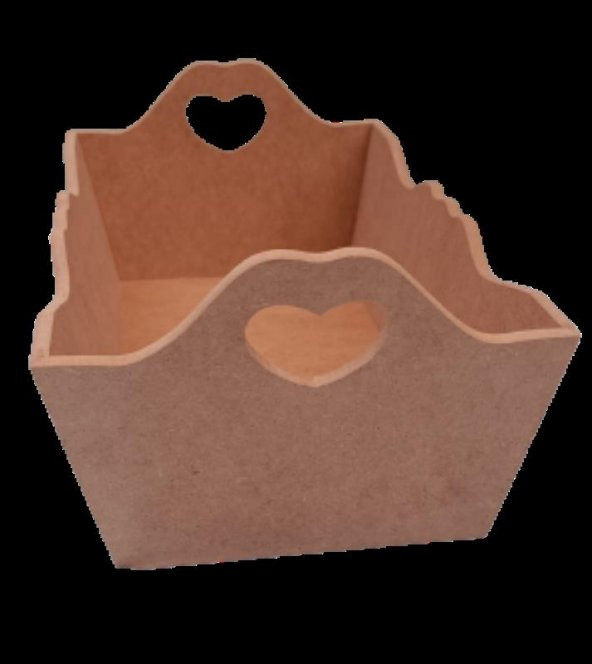 Hobi 90056 Dekoratif Model Ekmek Tepsisi Ahşap MDF Kalpli El Yapımı - 4