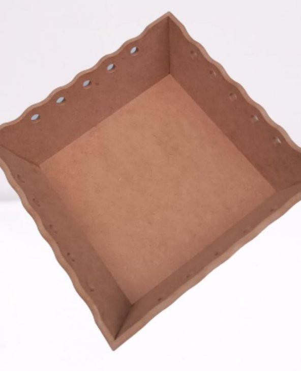 Hobi Dekoratif Model Ekmek Sepeti Dalgalı Kenar Oymalı HAM MDF Ahşap EL Yapımı - 5