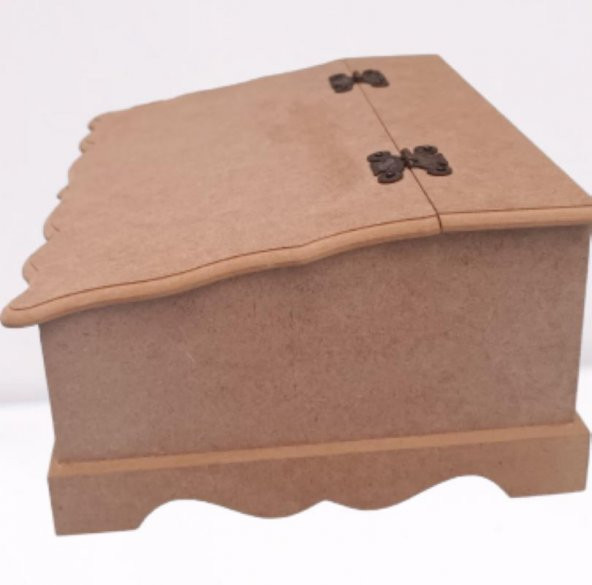 Hobi Dekoratif Model Bölmeli Çay Kutusu HAM  Ahşap  MDF El Yapımı - 2