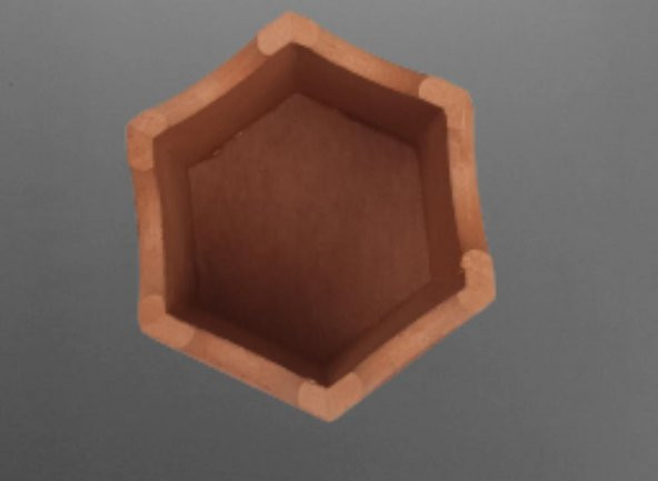 Hobi 90063 Dekoratif kalemlik ahşap Altıgen HAM MDF  El Yapım - 2