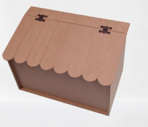 Hobi 90067 Dekoratif Ekmeklik Ev Şekli Ahşap MDF HAM El Yapımı - 3