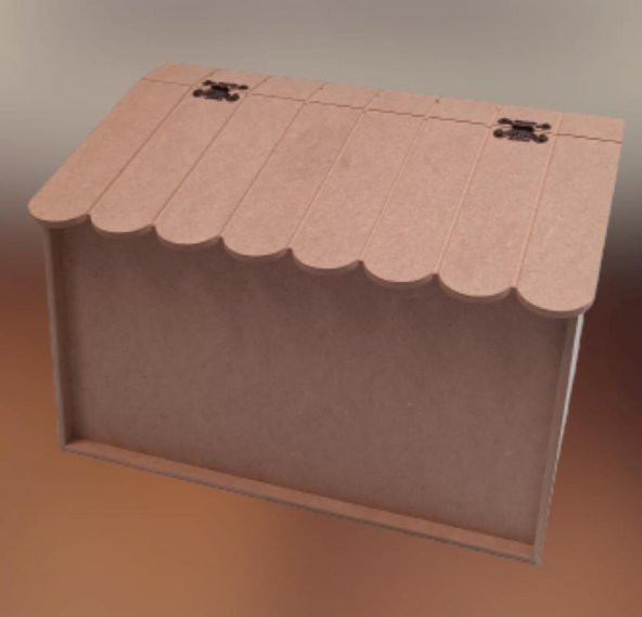 Hobi 90067 Dekoratif Ekmeklik Ev Şekli Ahşap MDF HAM El Yapımı - 4