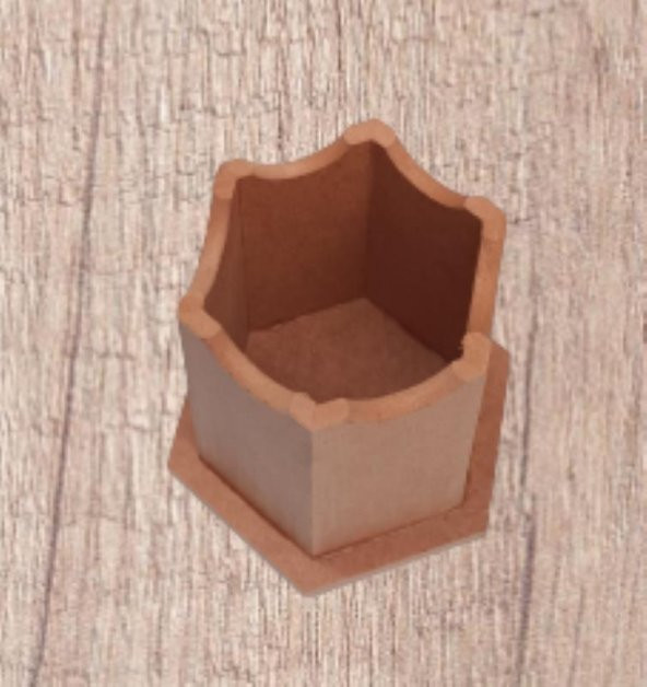 Hobi 90063 Dekoratif kalemlik ahşap Altıgen HAM MDF  El Yapım - 4