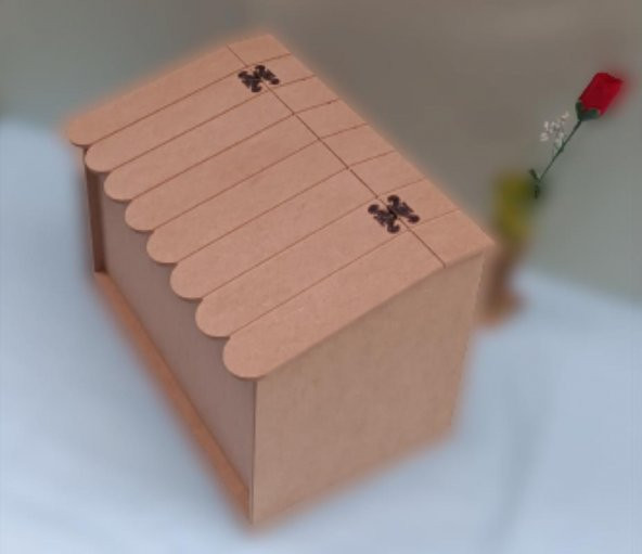 Hobi 90067 Dekoratif Ekmeklik Ev Şekli Ahşap MDF HAM El Yapımı - 8