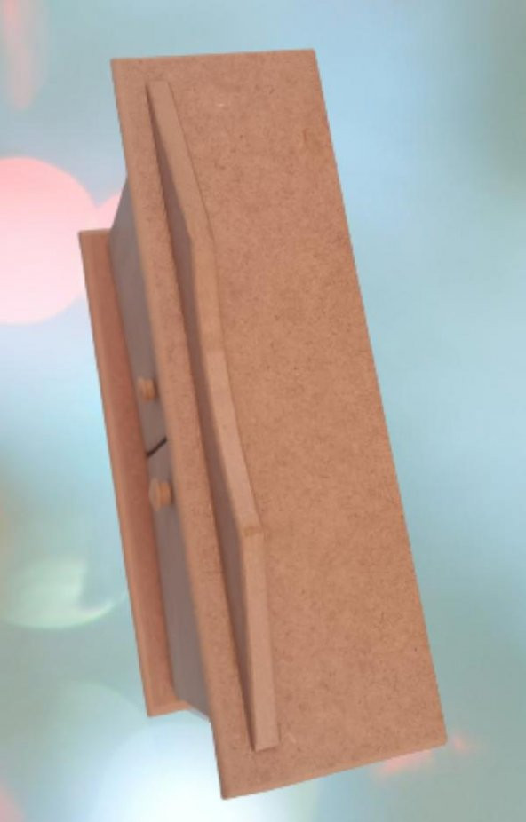 Hobi Dekoratif 90071 Anahtarlık Kutu Yarım kapak Model Ahşap MDF HAM El yapıM - 3