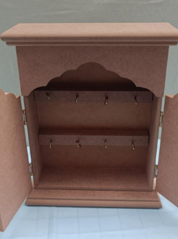 Hobi Dekoratif 90072 Anahtarlık Kutusu Ahşap MDF HAM Askılıklı El Yapımı - 4