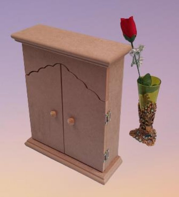 Hobi Dekoratif 90072 Anahtarlık Kutusu Ahşap MDF HAM Askılıklı El Yapımı - 8