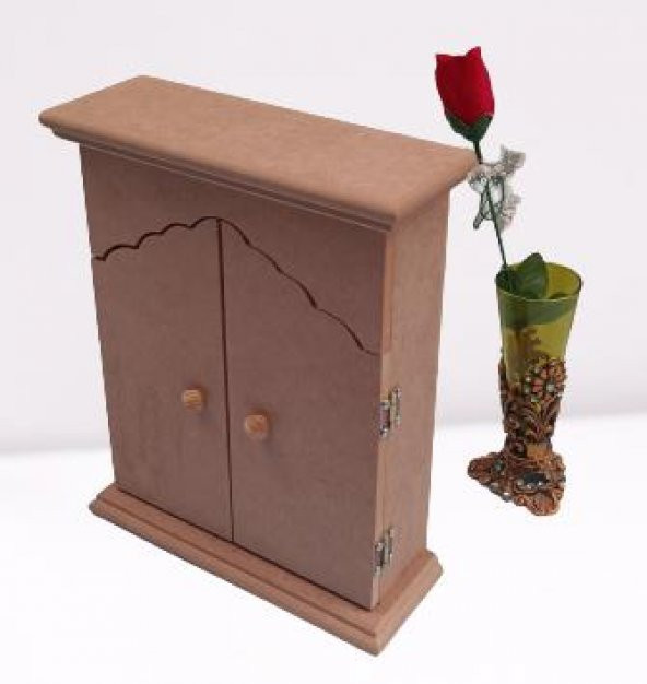 Hobi Dekoratif 90072 Anahtarlık Kutusu Ahşap MDF HAM Askılıklı El Yapımı - 9