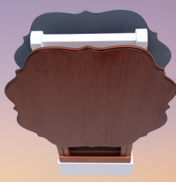 Çanta Zigon 90078 Sehpa Yonca Model 2 li Tk Ahşap Mdf Gri Ceviz Renk Uyum El Yapı - 2