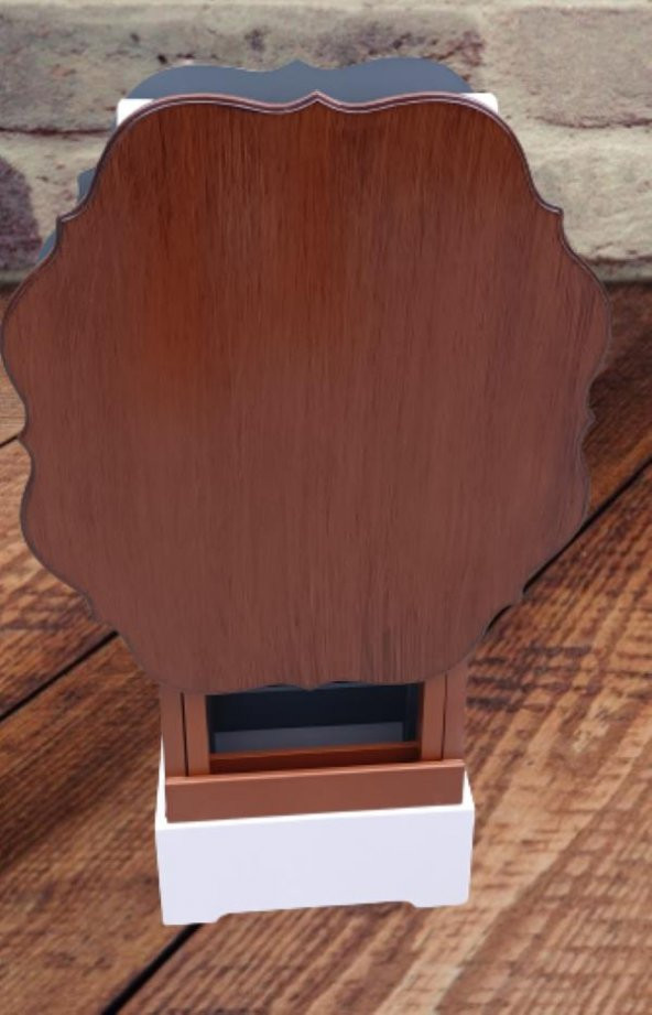 Çanta Zigon 90078 Sehpa Yonca Model 2 li Tk Ahşap Mdf Gri Ceviz Renk Uyum El Yapı - 3