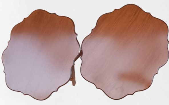 Çanta Zigon 90080 Sehpa Yonca Model 2 li Tk Ahşap MDF Parlak Ceviz Renk Kutu sevk - 2