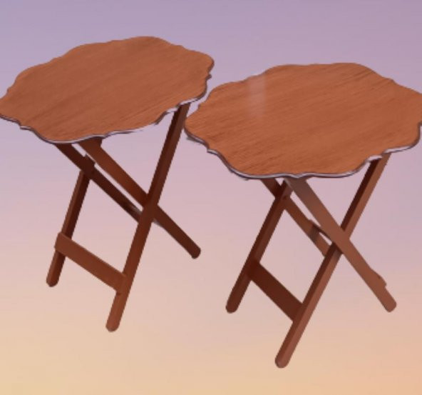 Çanta Zigon 90080 Sehpa Yonca Model 2 li Tk Ahşap MDF Parlak Ceviz Renk Kutu sevk - 3