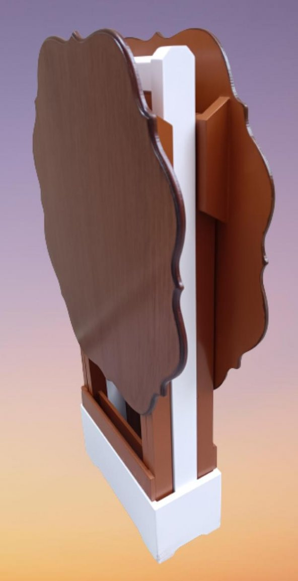 Çanta Zigon 90080 Sehpa Yonca Model 2 li Tk Ahşap MDF Parlak Ceviz Renk Kutu sevk - 5