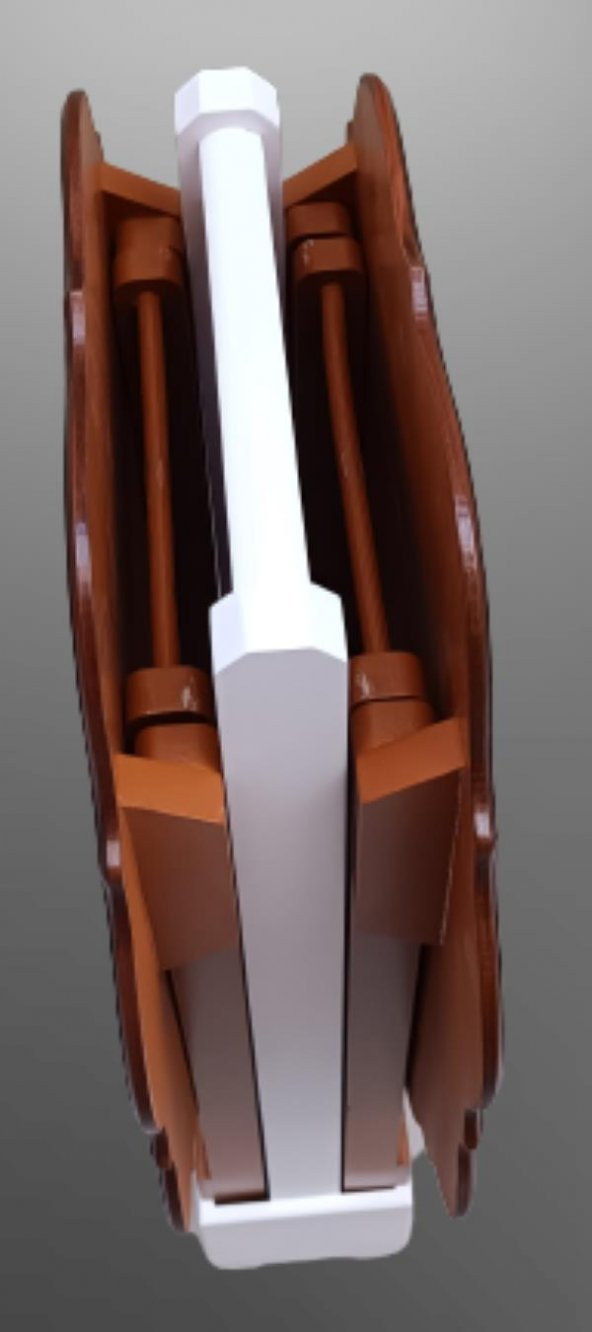 Çanta Zigon 90080 Sehpa Yonca Model 2 li Tk Ahşap MDF Parlak Ceviz Renk Kutu sevk - 6