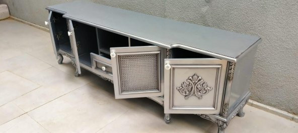 TV Sehpası ST 110980 Büyük Lüx Model Lükens ASLAN Ayak Oymalı Gölge Varak El YapI - 4