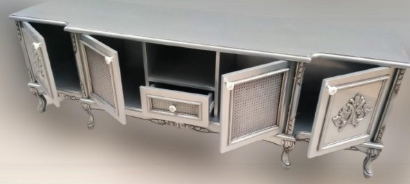 TV Sehpası ST 110980 Büyük Lüx Model Lükens ASLAN Ayak Oymalı Gölge Varak El YapI - 7