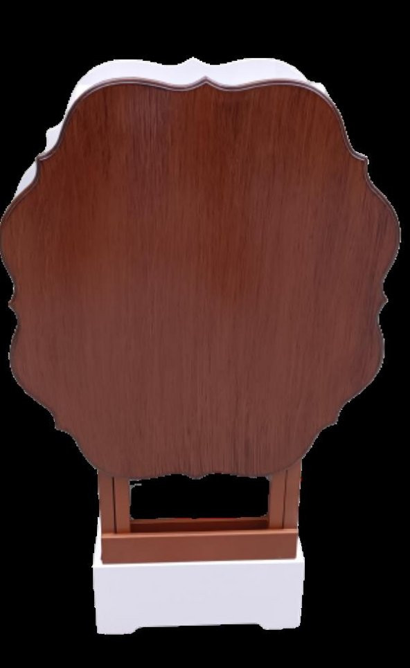 Çanta Zigon 90083 Yonca Model 2 li Takım Ahşap MDF Beyaz-Ceviz Renk Uyum El Yapım - 2