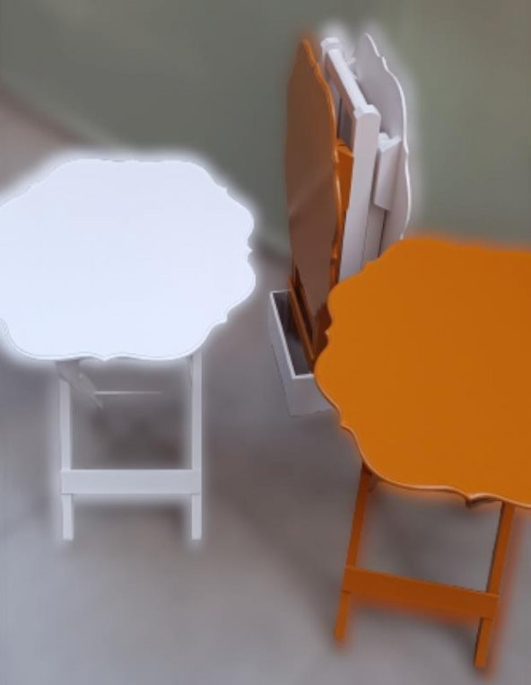 Çanta Zigon 90086 Yonca Dörtlü 90086 Ahşap MDF Beyaz ve Hardal Renk Uyum El Yapım - 7