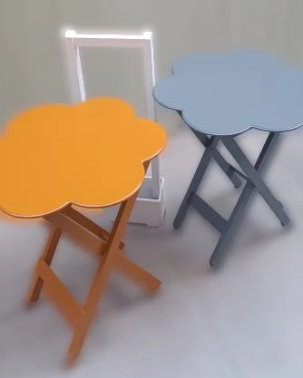 Çanta Zigon 90096 Papatya Model 2li Tk Ahşap MDF Hardal ve Gri Renk Uyum El Yapım - Resim 2