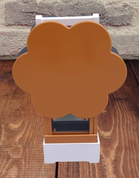 Çanta Zigon 90096 Papatya Model 2li Tk Ahşap MDF Hardal ve Gri Renk Uyum El Yapım - Resim 5