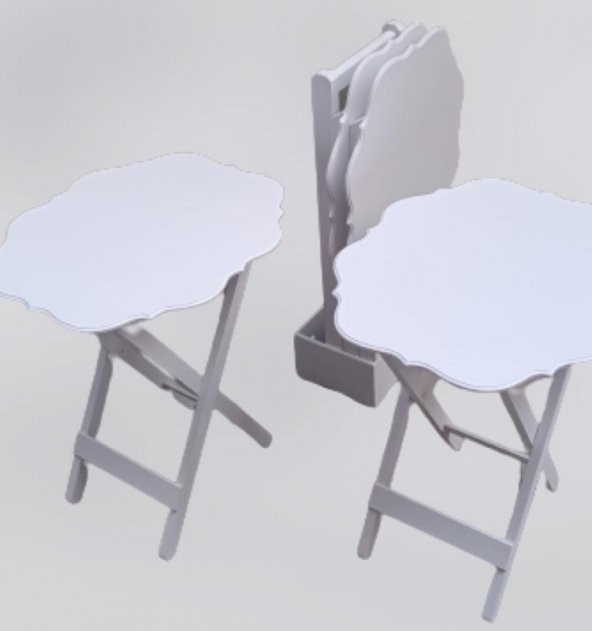 Çanta Zigon 90094 Sehpa Yonca Takım Model Ahşap MDF Parlak Beyaz Lake Renk Elyapı - 3