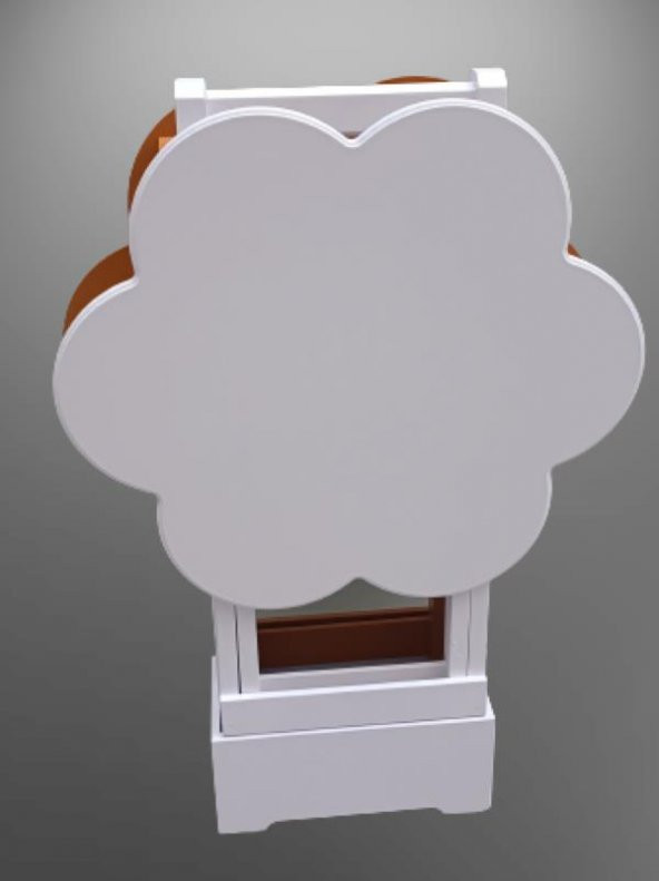 Çanta Zigon 90098 Sehpa Papatya Model 2li Tk Ahşap MDF Hardal-Beyaz Uyum El Yapım - 3