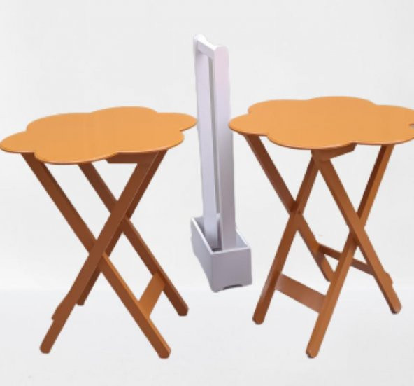 Çanta Zigon 90099 Papatya Model İkili Takım Ahşap MDF Hardal hardal Renk El Yapım - Resim 2