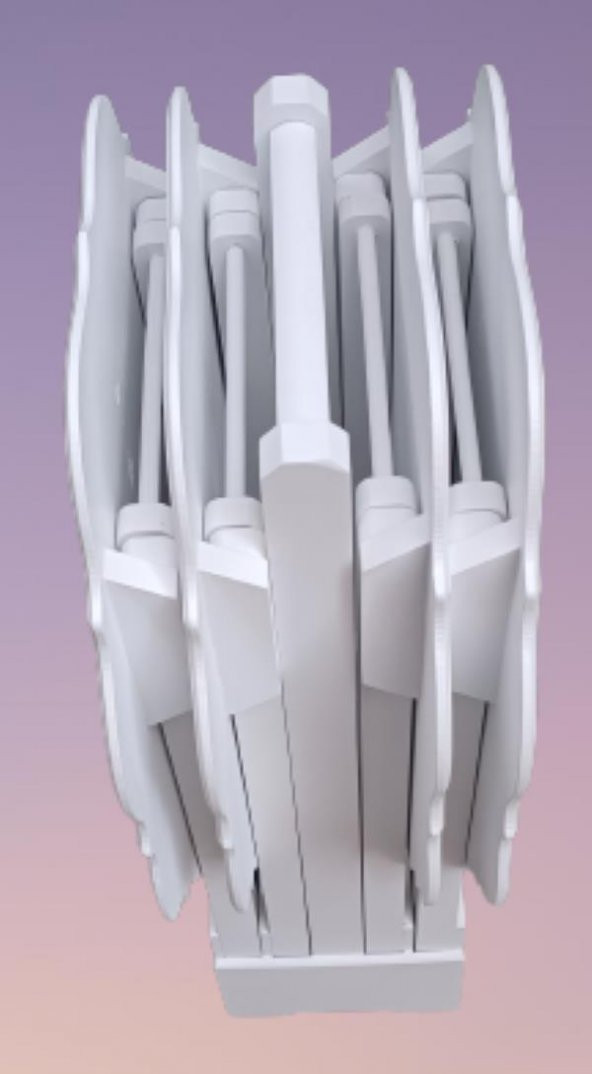 Çanta Zigon 90094 Sehpa Yonca Takım Model Ahşap MDF Parlak Beyaz Lake Renk Elyapı - 6