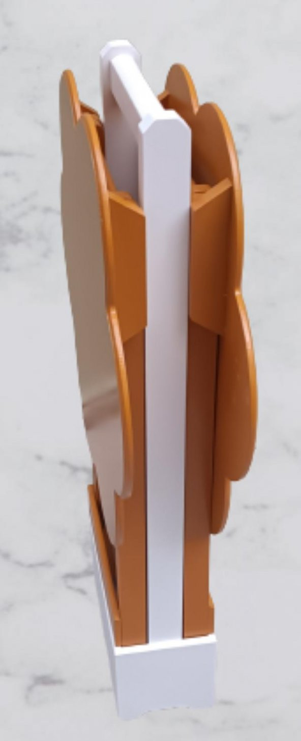 Çanta Zigon 90099 Papatya Model İkili Takım Ahşap MDF Hardal hardal Renk El Yapım - Resim 9