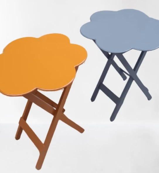 Çanta Zigon 90096 Papatya Model 2li Tk Ahşap MDF Hardal ve Gri Renk Uyum El Yapım - Resim 3