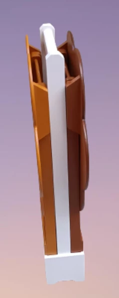 Çanta Zigon 90097 Papatya Model 2li Tk Ahşap MDF Hardal Ceviz Renk Uyum El Yapım - 7