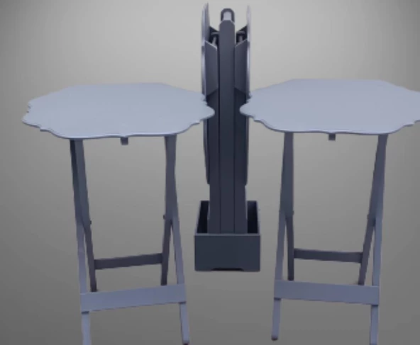 Çanta Zigon 90091 Yonca Takım Dörtlü Model Ahşap MDF Parlak Gri Renk El Yapım - 7