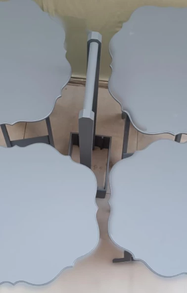 Çanta Zigon 90091 Yonca Takım Dörtlü Model Ahşap MDF Parlak Gri Renk El Yapım - 2