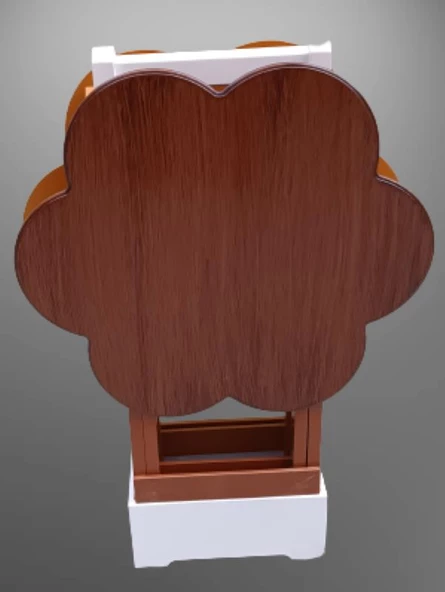Çanta Zigon 90097 Papatya Model 2li Tk Ahşap MDF Hardal Ceviz Renk Uyum El Yapım - 5