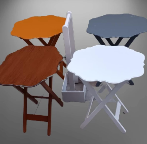 Çanta Zigon 90095 Yonca 4 lü Model MDF 4Renk Ceviz-Hardal-Beyaz ve Gri Renk Uyum - 5